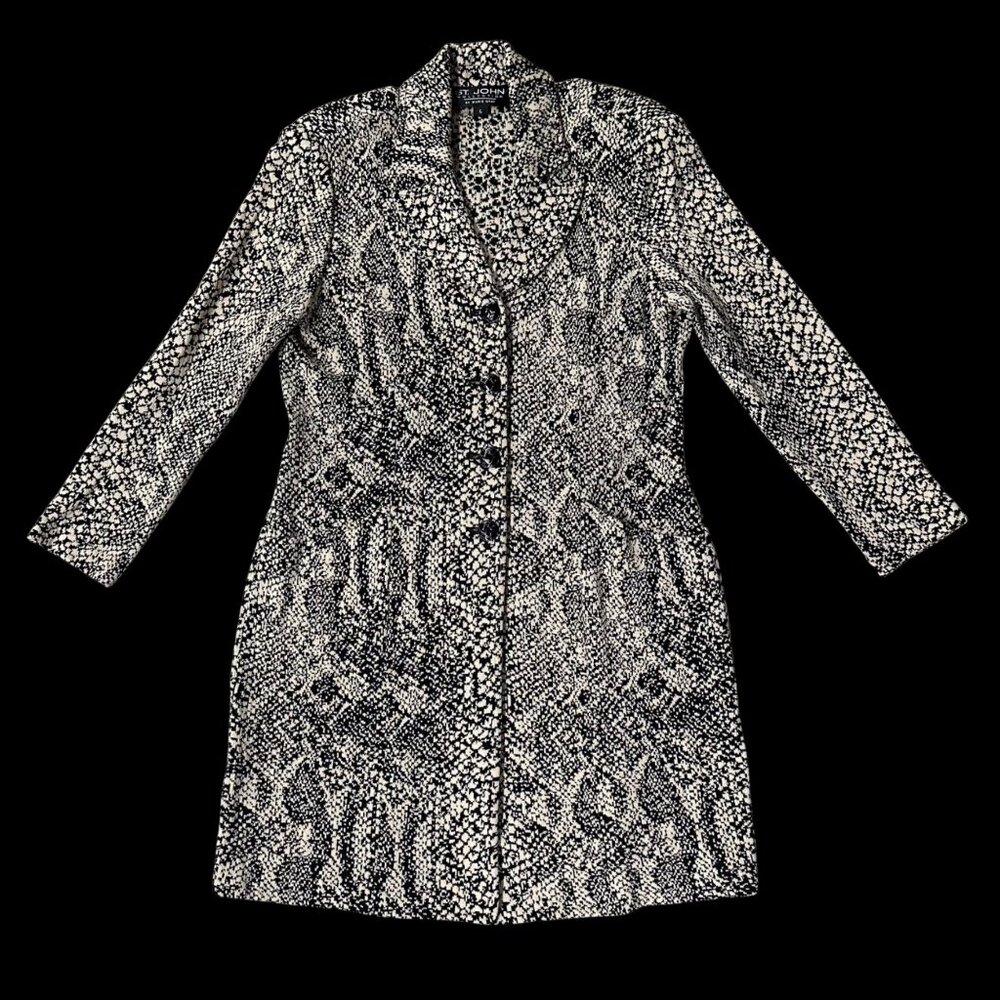 Vintage St John Collection Santana Knit Jacket Snakeskin Print Blazer Size 6 USA - Picture 2 of 12